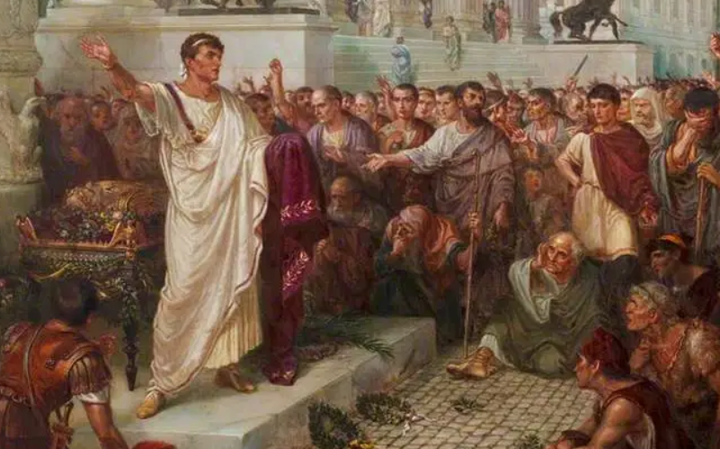 Marco Antonio davanti al cadavere di Giulio Cesare